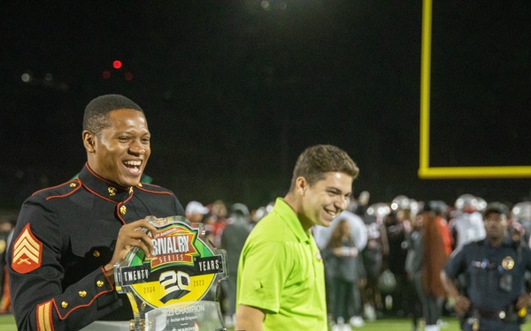 Marines attend a Great American Rivalry Series 2023 Championship game