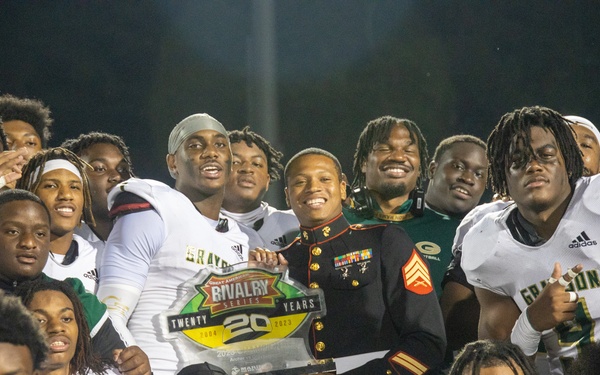 Marines attend a Great American Rivalry Series 2023 Championship game