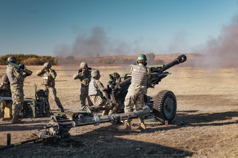 Cameron University ROTC Cadets get a taste of Field Artillery at the M119 range