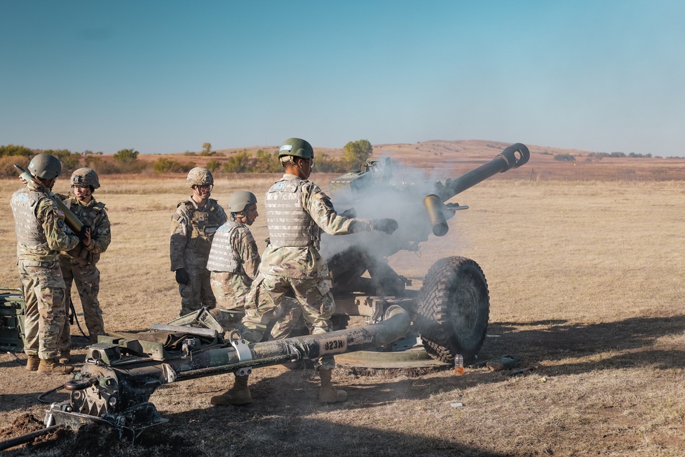 Cameron University ROTC Cadets get a taste of Field Artillery at the M119 range