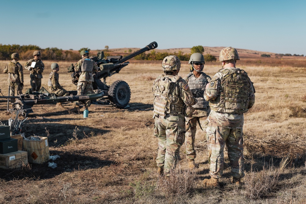 Cameron University ROTC Cadets get a taste of Field Artillery at the M119 range