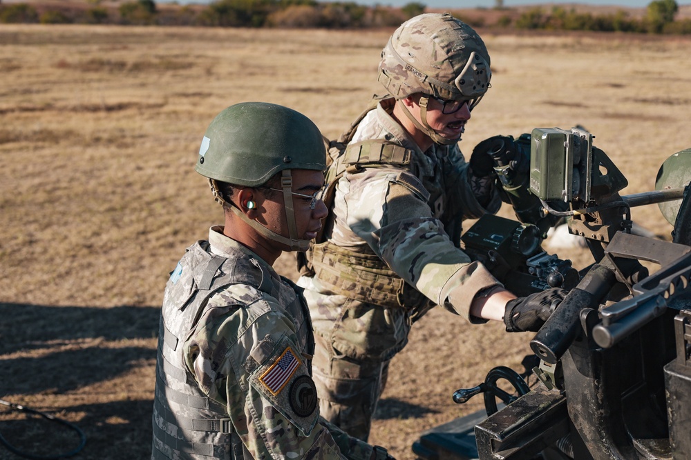 Cameron University ROTC Cadets get a taste of Field Artillery at the M119 range