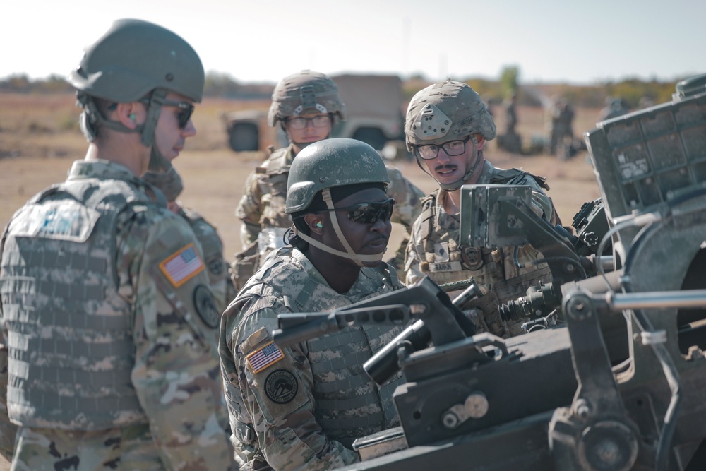 Cameron University ROTC Cadets get a taste of Field Artillery at the M119 range