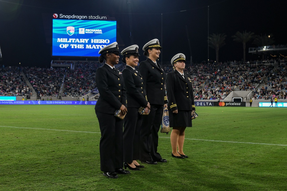 Sailors Honored at San Diego Wave Game