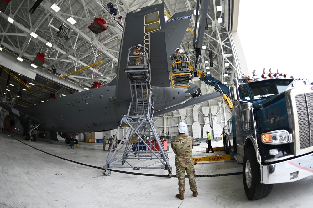 Pease Airmen Install First Flight Control Surface