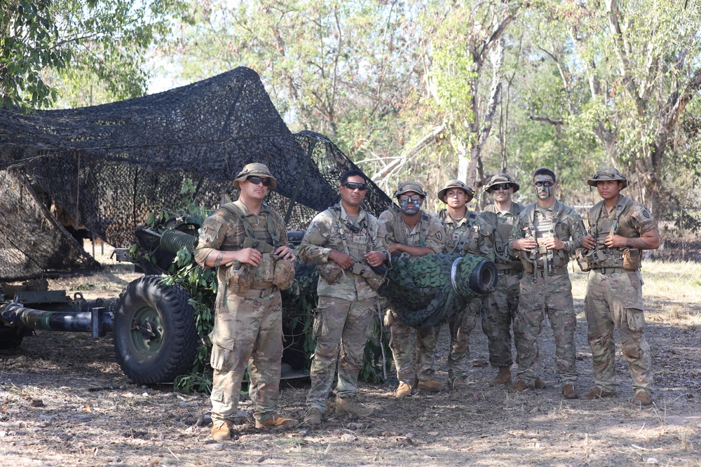 3-7 Field Artillery Soldiers pose for a photo