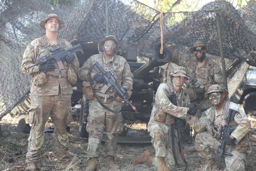 3-7 Field Artillery pose for a photo