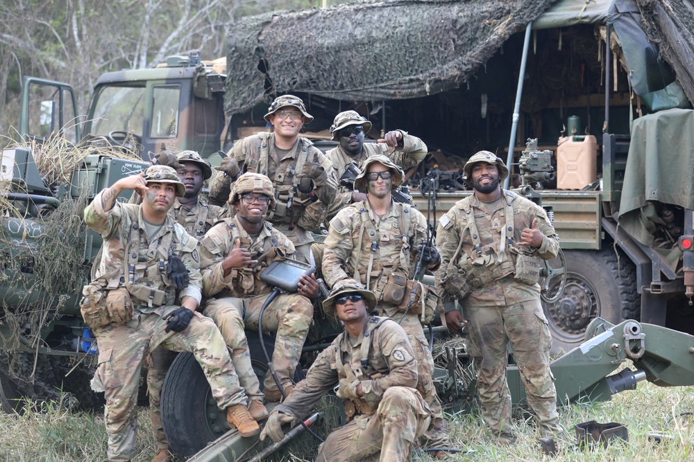 3-7 Field Artillery Soldiers pose for a photo