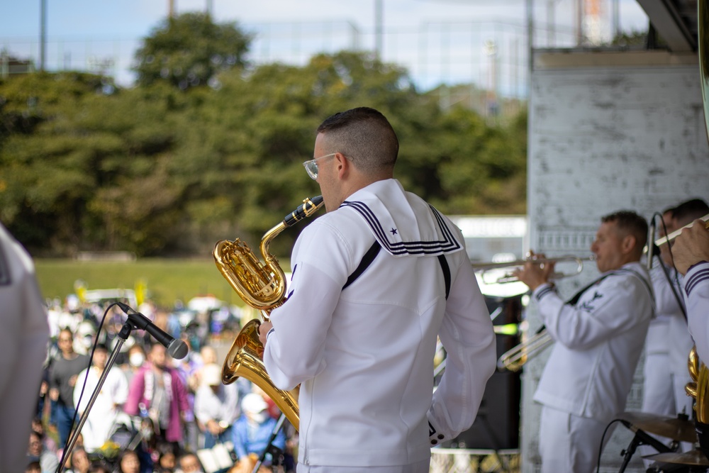 U.S. SEVENTH Fleet Band's Far East Edition Brass Band performs at the Zushi Citizens' Festival.