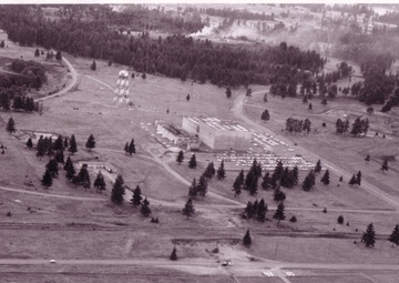 1960s aerial photo of 25th Air Divison and Seattle Air Defense Sector