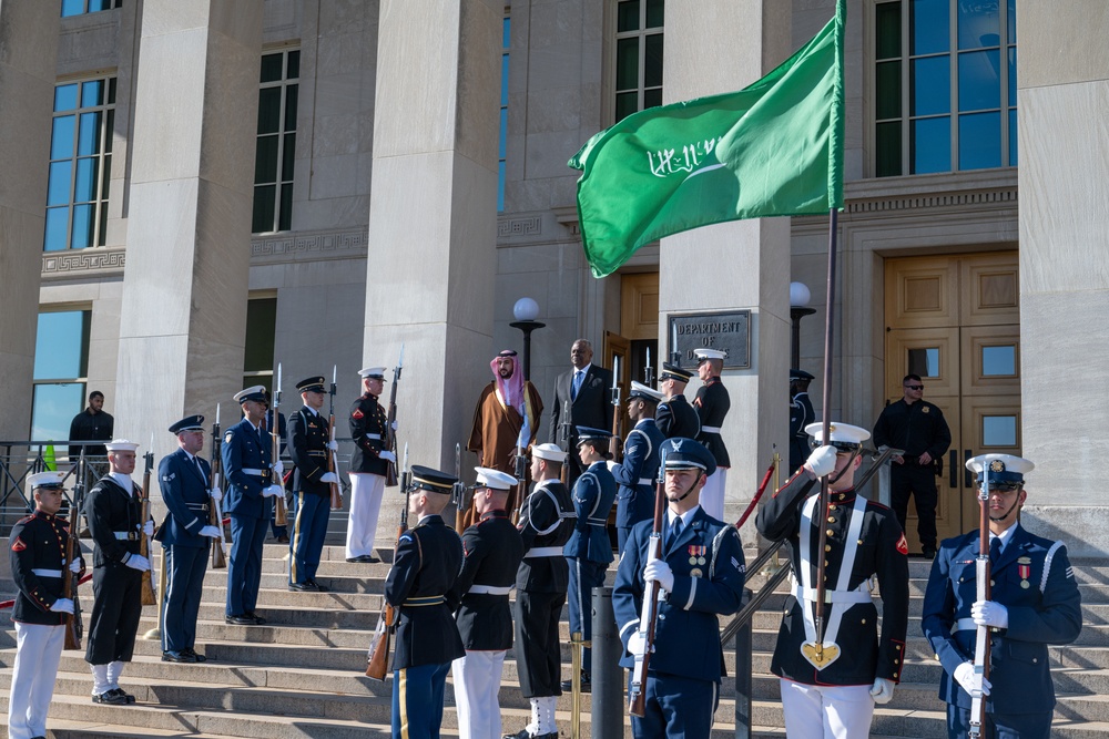 Secretary Austin hosts Saudi Arabian Defense Minister Prince Khalid bin Salman Al Saud