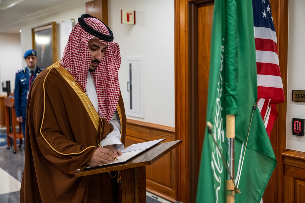 Secretary Austin hosts Saudi Arabian Defense Minister Prince Khalid bin Salman Al Saud