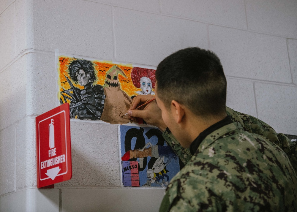 Recruits Decorate Brick At Recruit Training Command