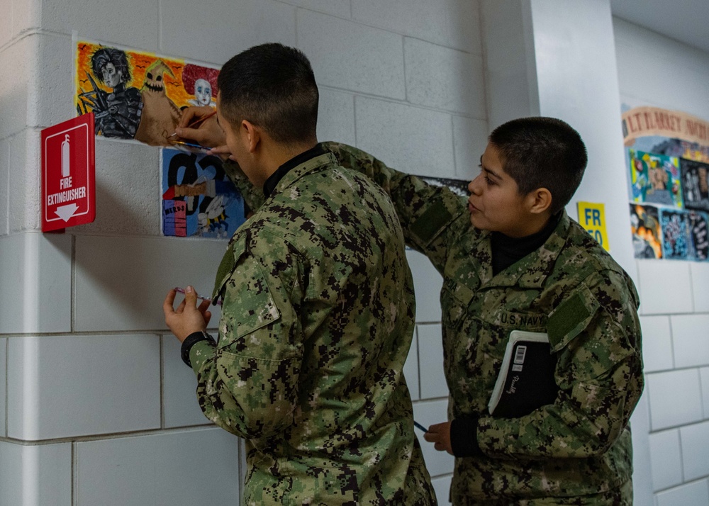 Recruits Decorate Brick At Recruit Training Command