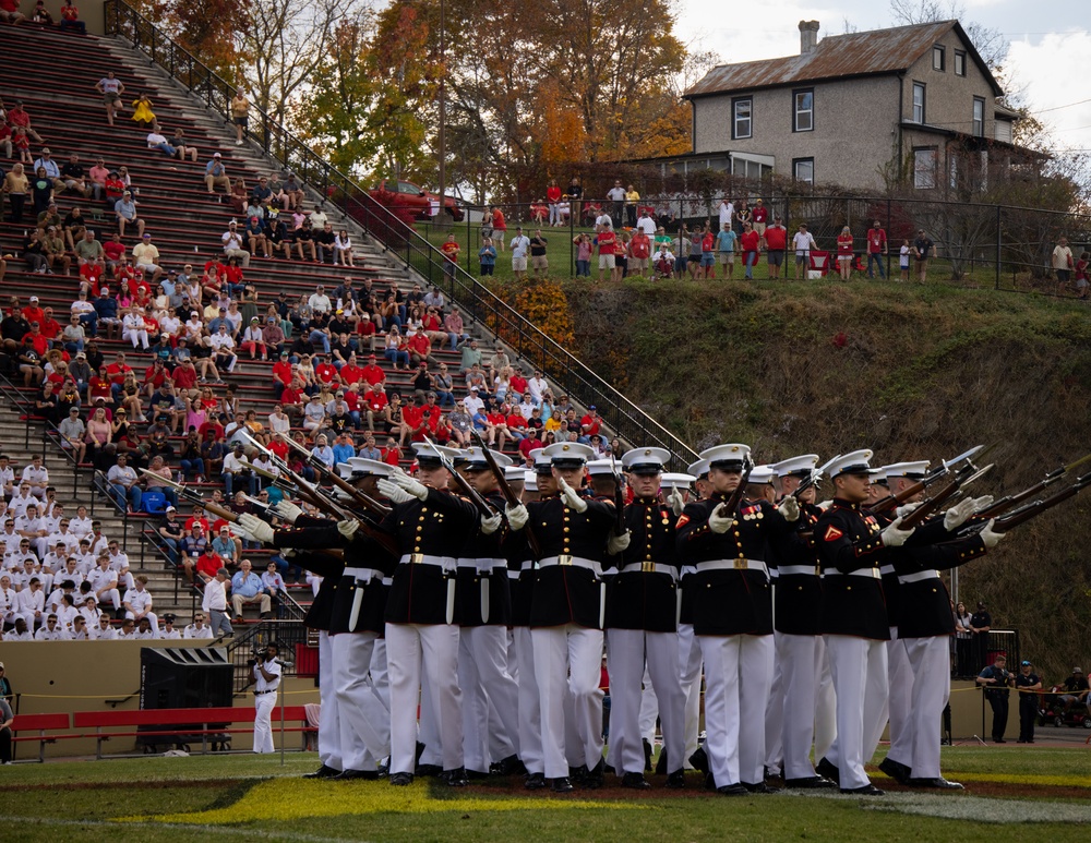 Marines with The Silent Drill Platoon perform at Virginia Military Institute.