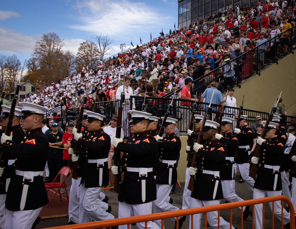 Marines with The Silent Drill Platoon perform at Virginia Military Institute.