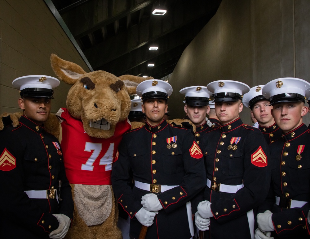 Marines with The Silent Drill Platoon perform at Virginia Military Institute.