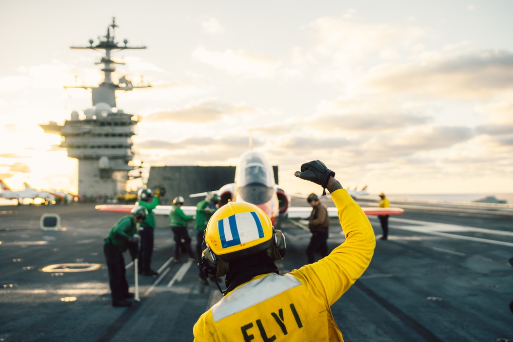 The Golden Hour: Launching Aircrafts at Sunset