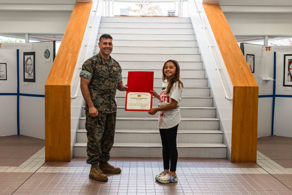 Marine Corps Air Station Iwakuni Students Showcase Wining Art Award Pieces