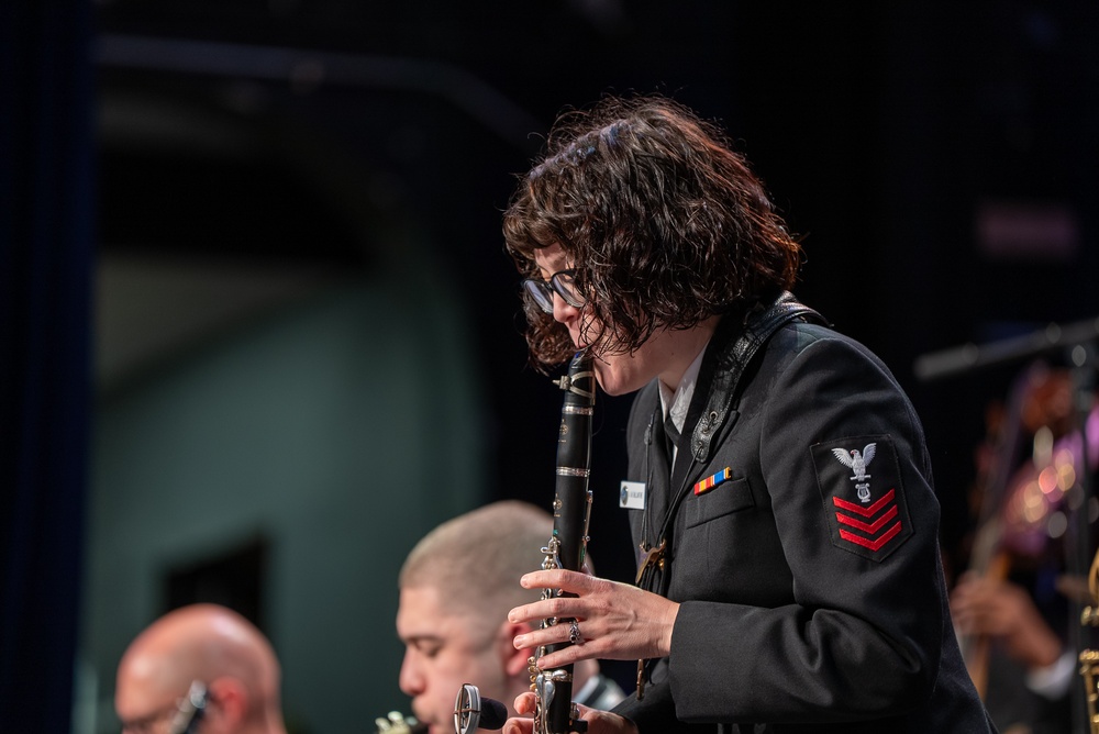 A clarinet solo by Musician 1st Class Amanda Ballentine while performing at Howard Middle School Academy of Arts.