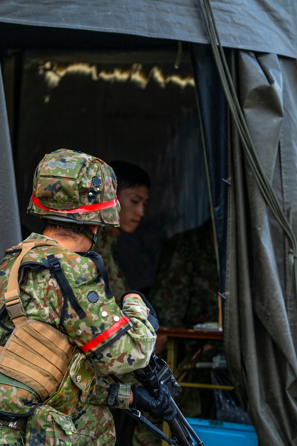 Exercise Active Shield 2023: Japan Ground Self-Defense Force members conduct a simulated ground attack