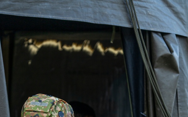 Exercise Active Shield 2023: Japan Ground Self-Defense Force members conduct a simulated ground attack