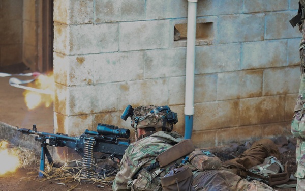"Wolfhounds" conduct an assault at South Range on Schofield Barracks, Hawaii.