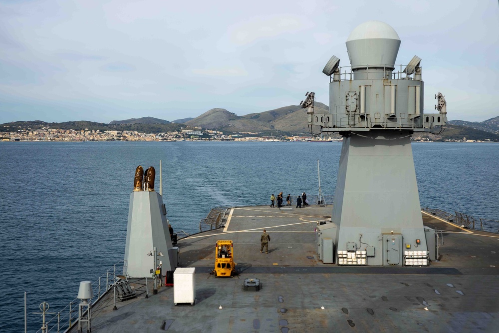 USS Mount Whitney Departs GAeta