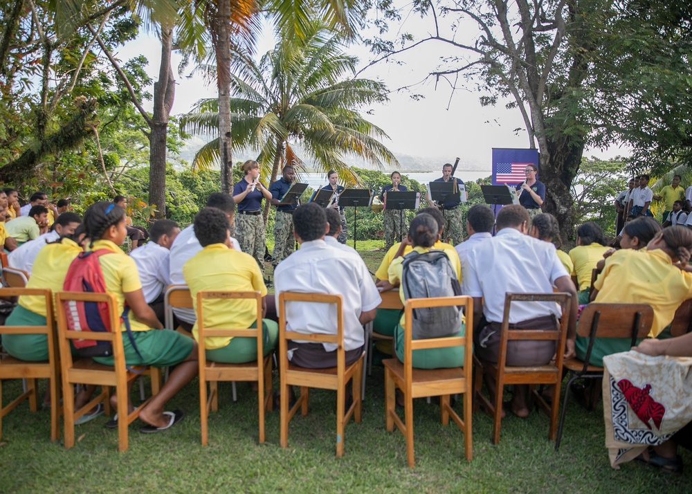 Pacific Partnership 2023: PP23 Combined Band Perform for Local Schools in Savusavu