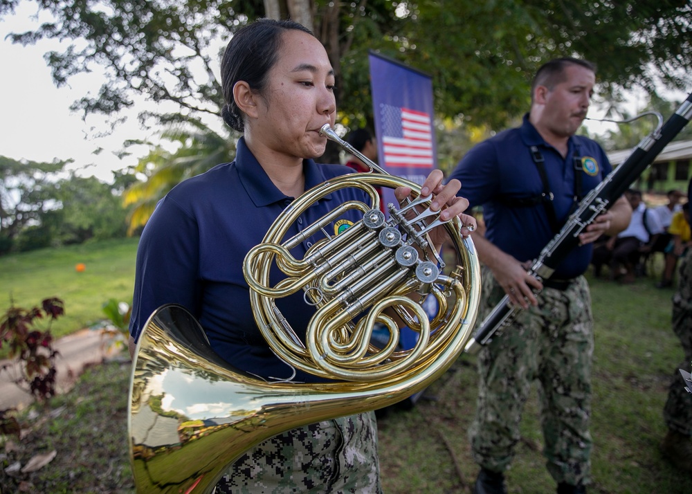 Pacific Partnership 2023: PP23 Combined Band Perform for Local Schools in Savusavu