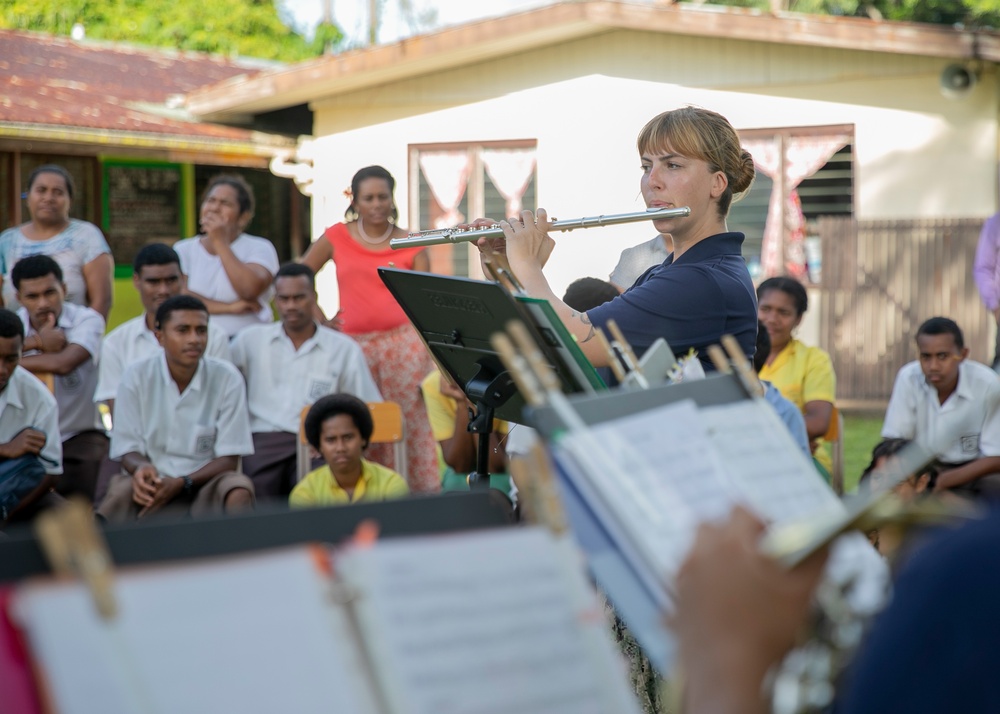 Pacific Partnership 2023: PP23 Combined Band Perform for Local Schools in Savusavu