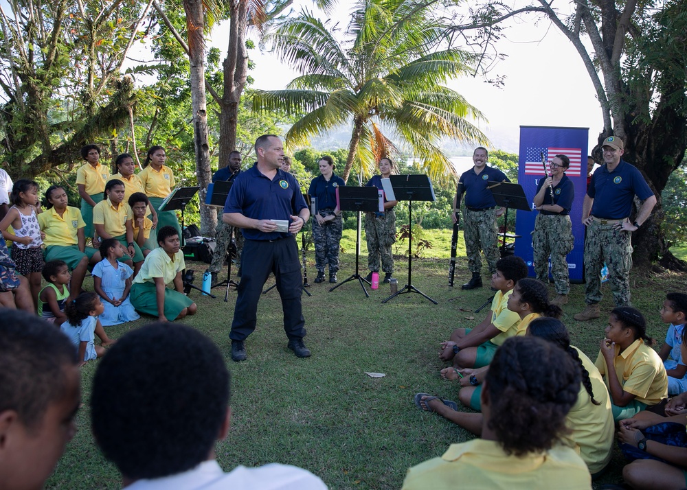 Pacific Partnership 2023: PP23 Combined Band Perform for Local Schools in Savusavu