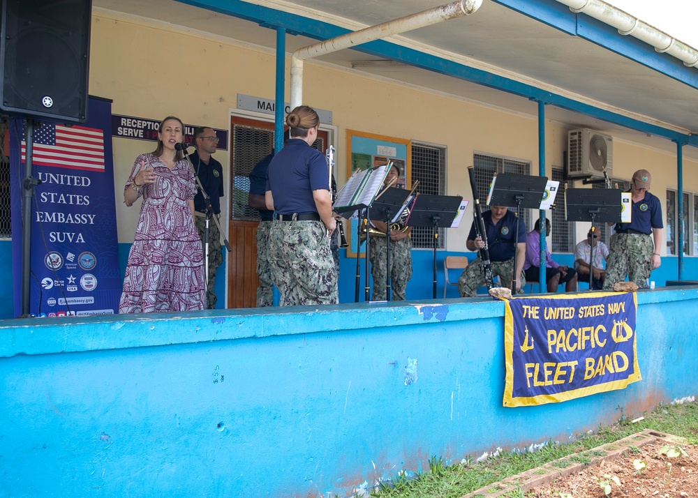 Pacific Partnership 2023: PP23 Combined Band Perform for Local Schools in Savusavu