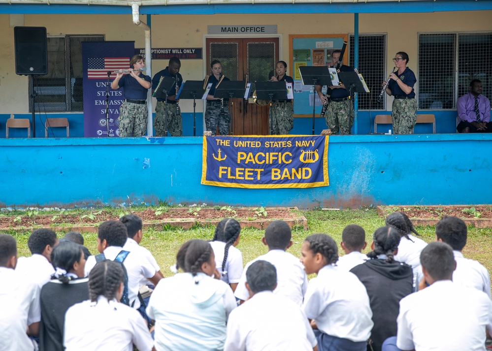 Pacific Partnership 2023: PP23 Combined Band Perform for Local Schools in Savusavu