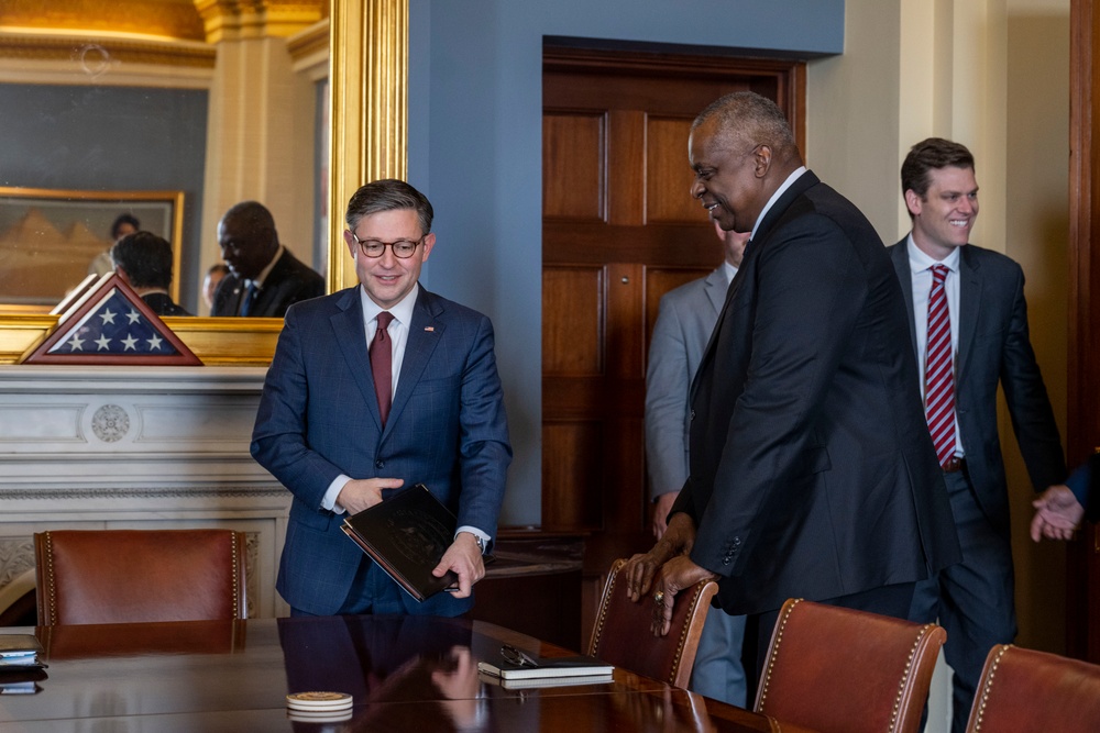 SD Austin and CJCS Gen Brown Meet with Speaker of the House Mike Johnson