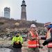 Col. Matthew Luzzatto, former commander, New York District, U.S. Army Corps of Engineers visiting the project team during construction on the Montauk Point Coastal Resiliency Project