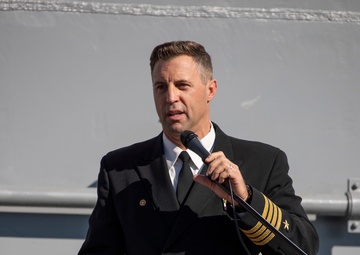 USS Tripoli Holds Change of Command Ceremony