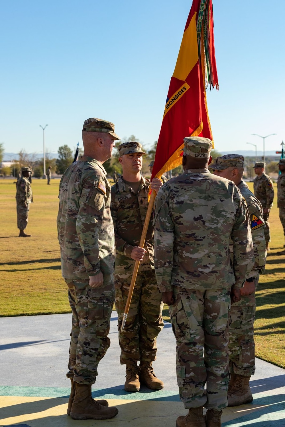 1st Armored Division Artillery welcomes new senior enlisted advisor during change of responsibility ceremony