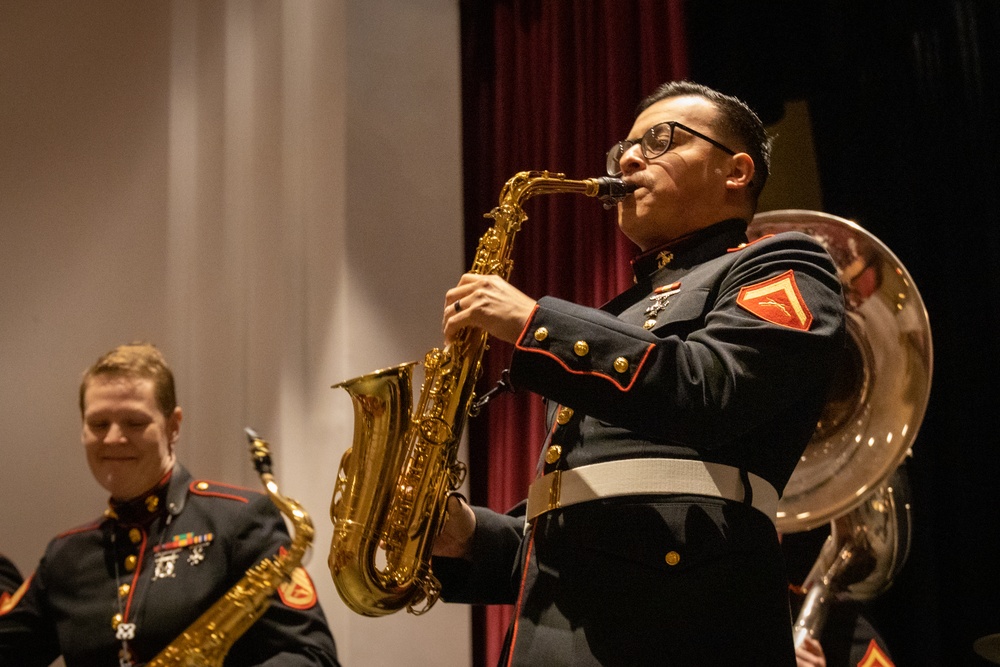 Marine Forces Reserve Brass Band Performs at High Lands Park High School