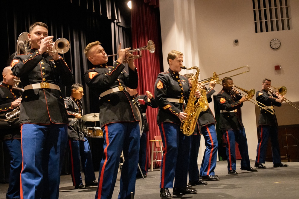 Marine Forces Reserve Brass Band Performs at High Lands Park High School