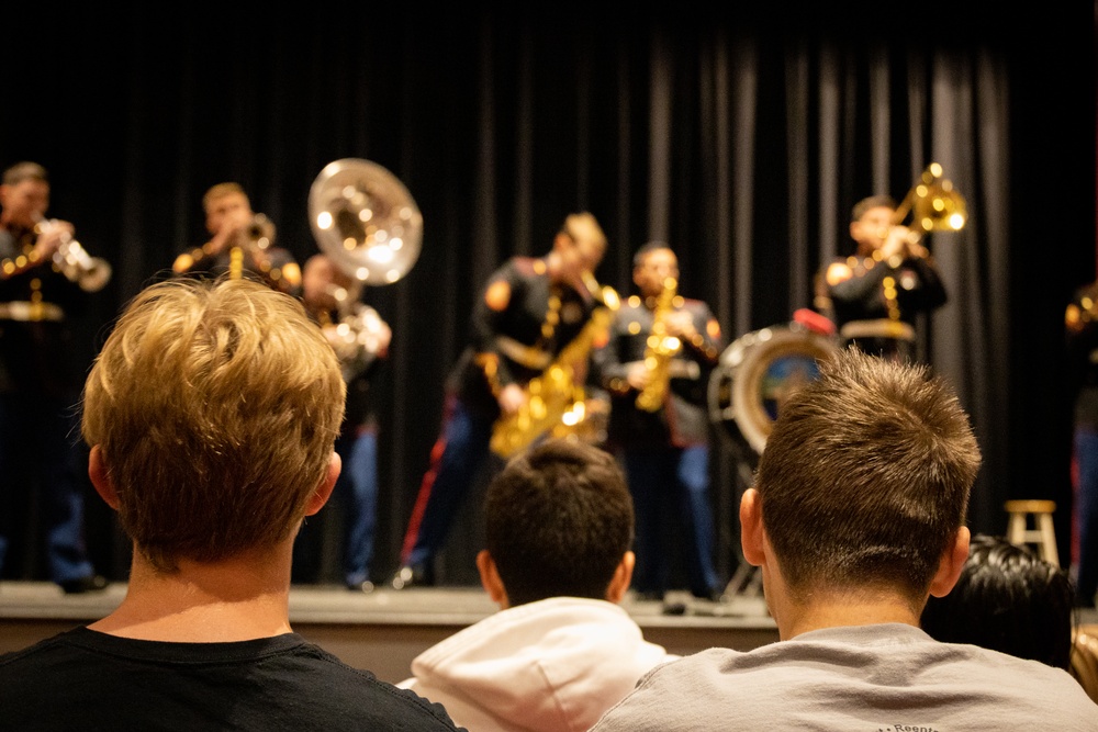 Marine Forces Reserve Brass Band Performs at High Lands Park High School