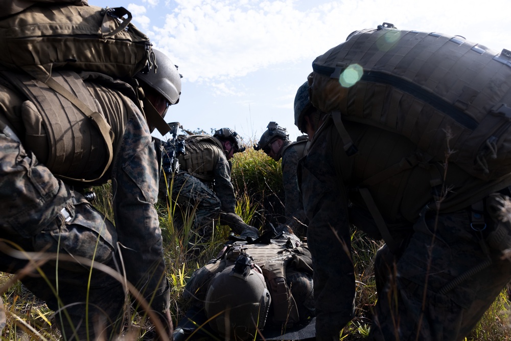 RD 23 FTX: V22, JGSDF Casualty Evacuation Drill at Hijyudai Maneuver Area