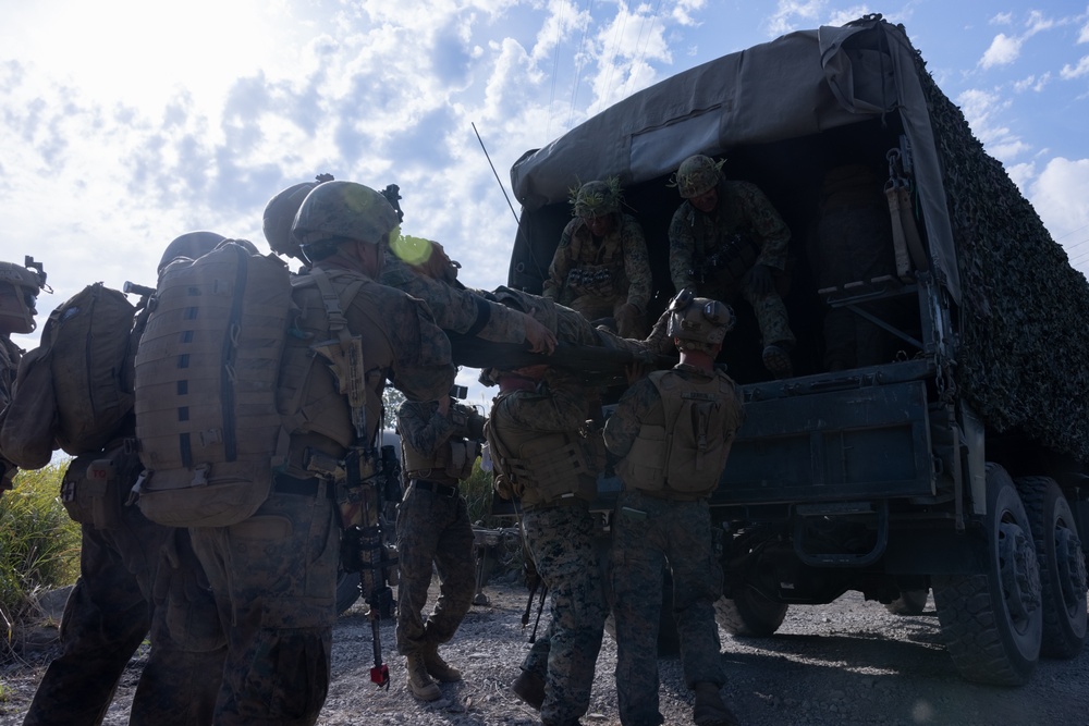 RD 23 FTX: V22, JGSDF Casualty Evacuation Drill at Hijyudai Maneuver Area