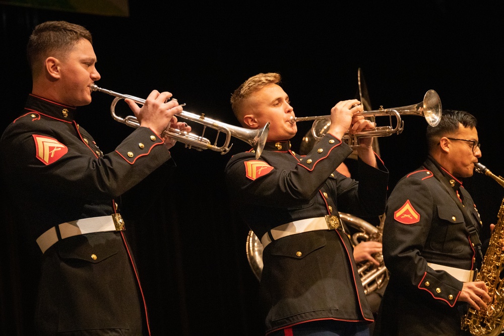 Marine Forces Reserve Brass Band Performs at Rock Bridge High School