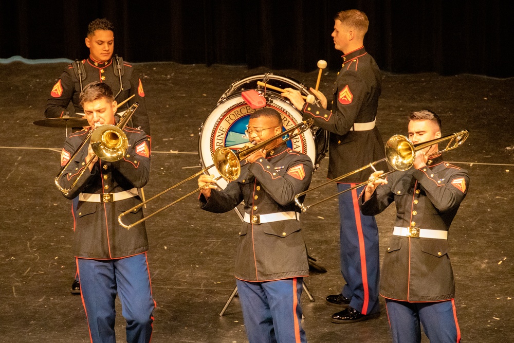 Marine Forces Reserve Brass Band Performs at Rock Bridge High School