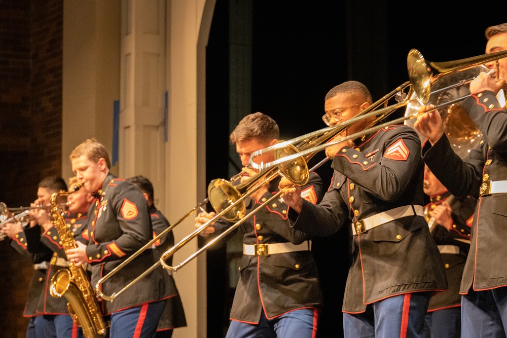 Marine Forces Reserve Brass Band Performs at Rock Bridge High School