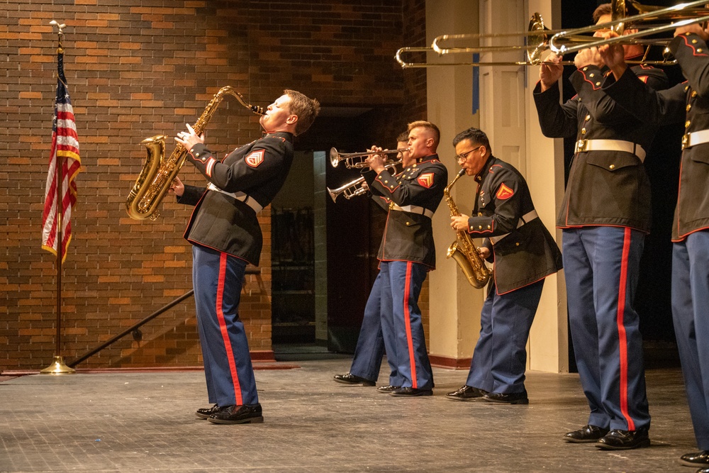 Marine Forces Reserve Brass Band Performs at Rock Bridge High School