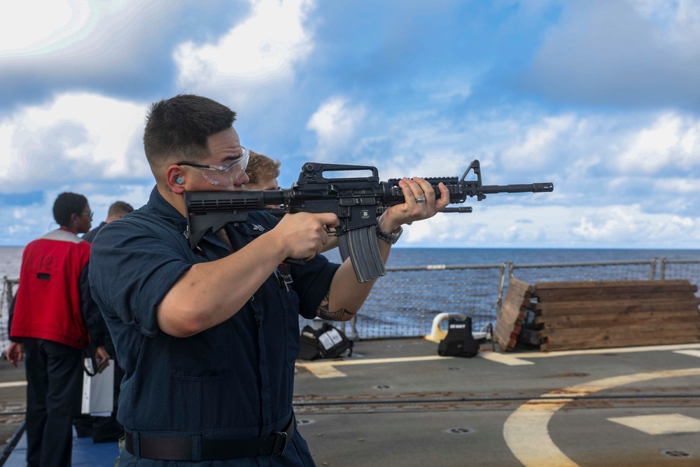 USS Shoup conducts live fire exercise