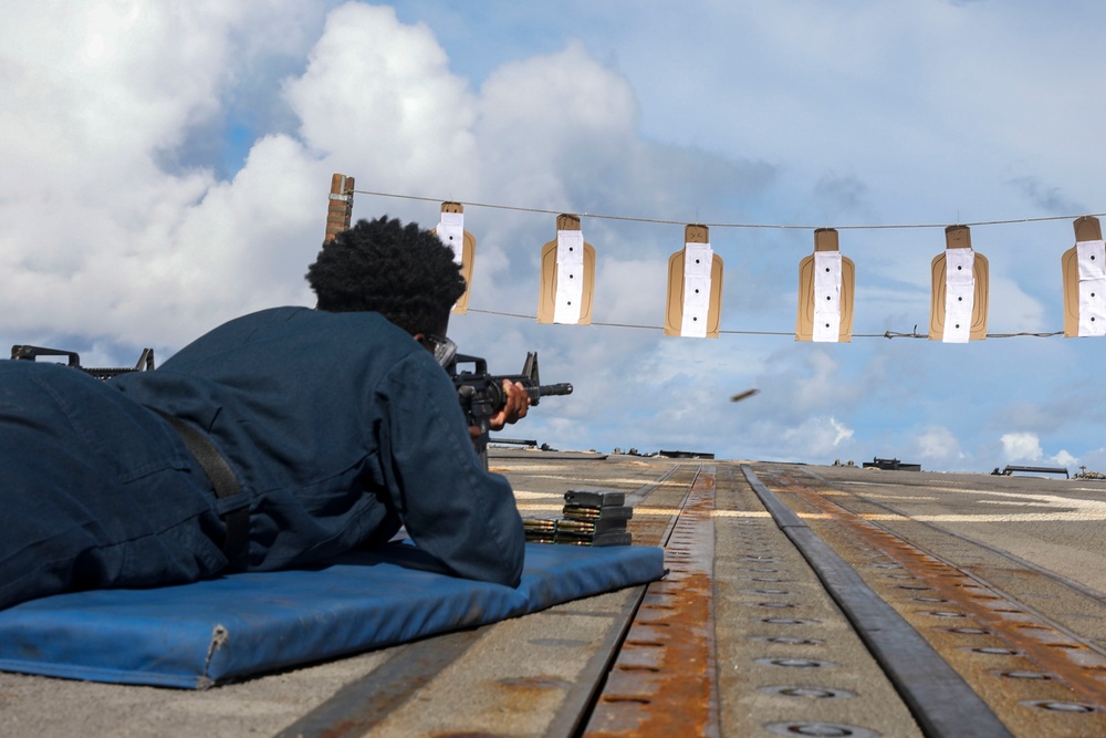 USS Shoup conducts live fire exercise