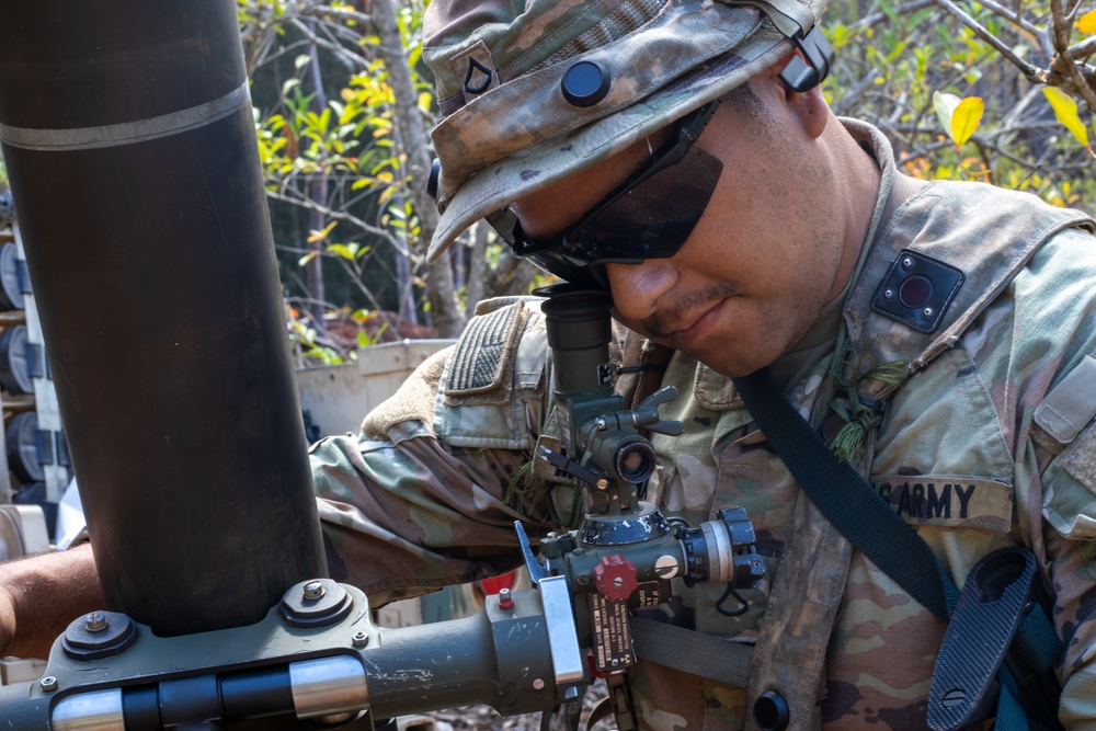 US Soldiers conduct reconnaissance on a screen line during JPMRC 24-01